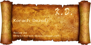 Korach Dezső névjegykártya